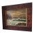 19th Century Dramatic Seascape Painting in Antique Arts & Crafts Pyrography Frame For Sale