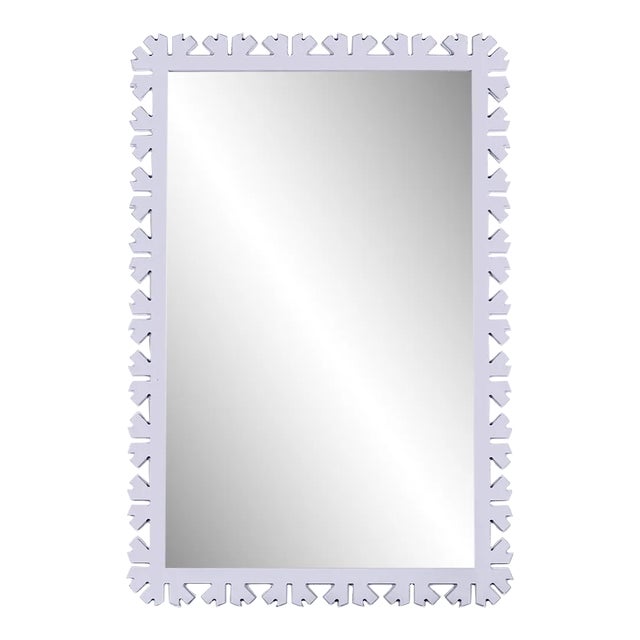 Fleur Home Audubon Bamboo Sticks Rectangle Mirror in Spring Iris, 31.5x39 For Sale