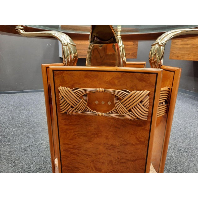 Vintage Dining Table and Dining Chairs by Frank Pollaro, 1980s, Set of 7 For Sale - Image 15 of 18