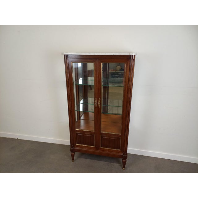 Louis XVI Mahogany Showcase, 1950s For Sale - Image 15 of 18