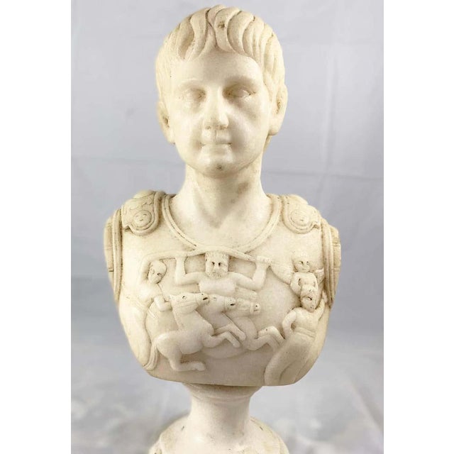 20th Century White Marble Bust of a Roman General For Sale - Image 9 of 13