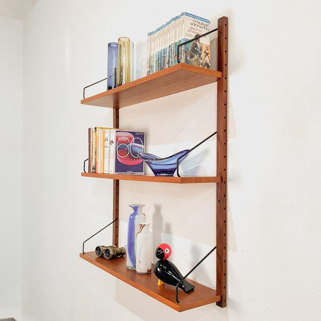 One Bay Teak Wall Unit from Poul Cadovius, 1960s, Set of 5 For Sale - Image 4 of 8