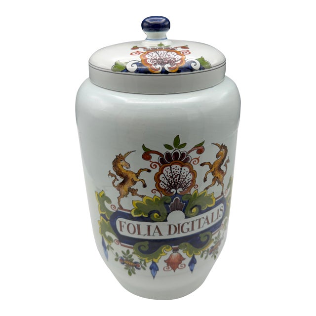 Vintage Delft Apothecary Jar For Sale