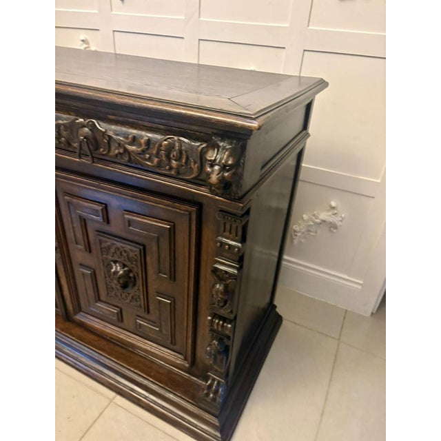 Wood Antique Carved Oak Sideboard, 1880s For Sale - Image 7 of 16
