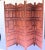 Cinnamon 1960s Vintage 4 Panel Indian Teak Wood "Angure Ka Patta" Screen For Sale - Image 8 of 9