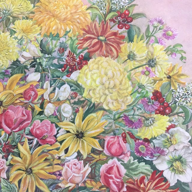 1970s Vintage Original Watercolor Still Life Painting For Sale - Image 5 of 9