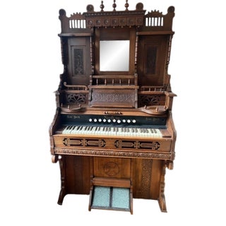Antique Needhan Victorian High Back Parlor Pump Organ For Sale