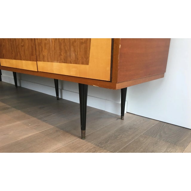 Four Doors Sapelli Mahogany and Sicamore Sideboard, Italian, circa 1960 For Sale - Image 11 of 13