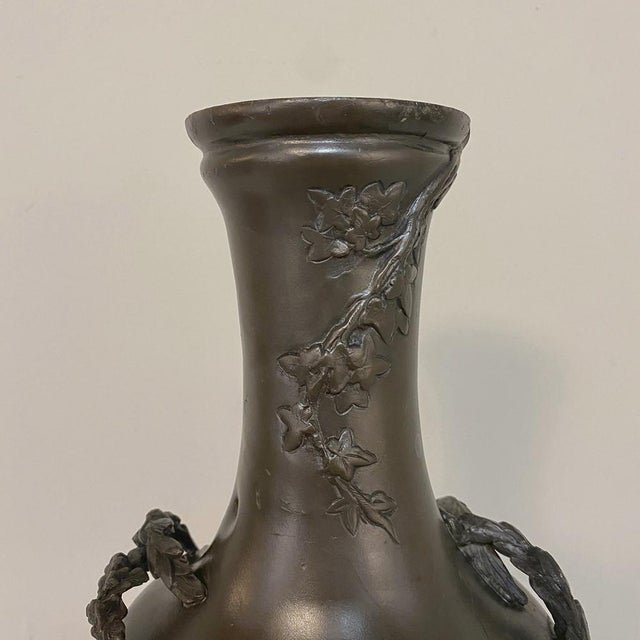 Late 19th Century French Belle Époque Pewter Vase With Laurel Garland For Sale - Image 5 of 12