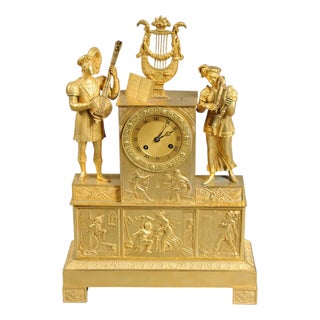 Empire Gilt Bronze Mantel Clock, Pairs, France, 1850 For Sale