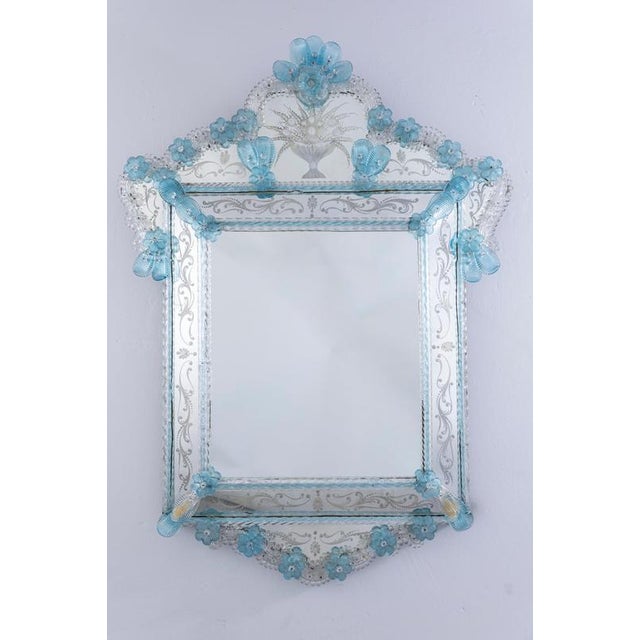 Vintage Octagonal Venetian Murano Glass Mirror, 1960 For Sale - Image 11 of 12