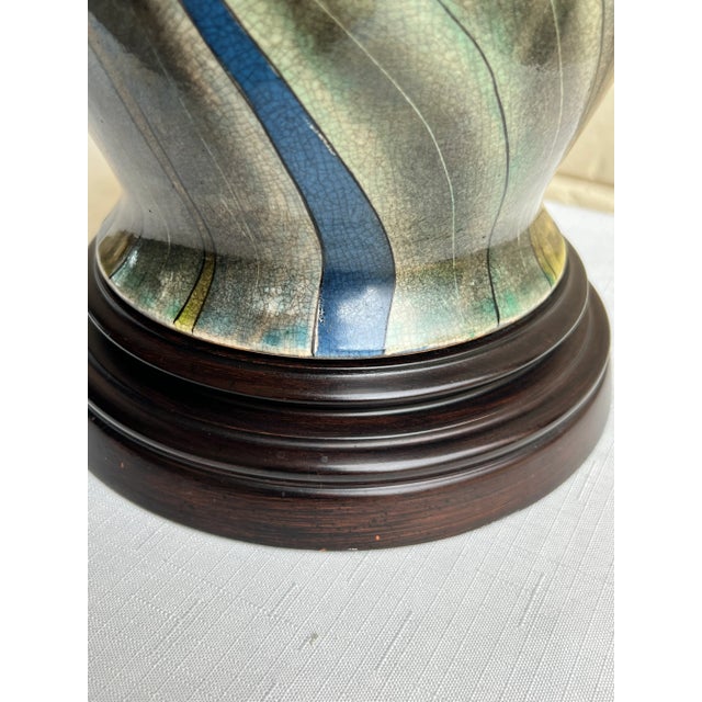 Wildwood Vintage Chinoiserie Purple Iris Ginger Jar Style Table Lamp by Wildwood For Sale - Image 4 of 11