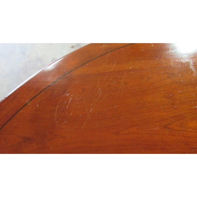 Brown 1980s Ethan Allen British Classics Round Kitchen Dining Room Table Amazing For Sale - Image 8 of 10