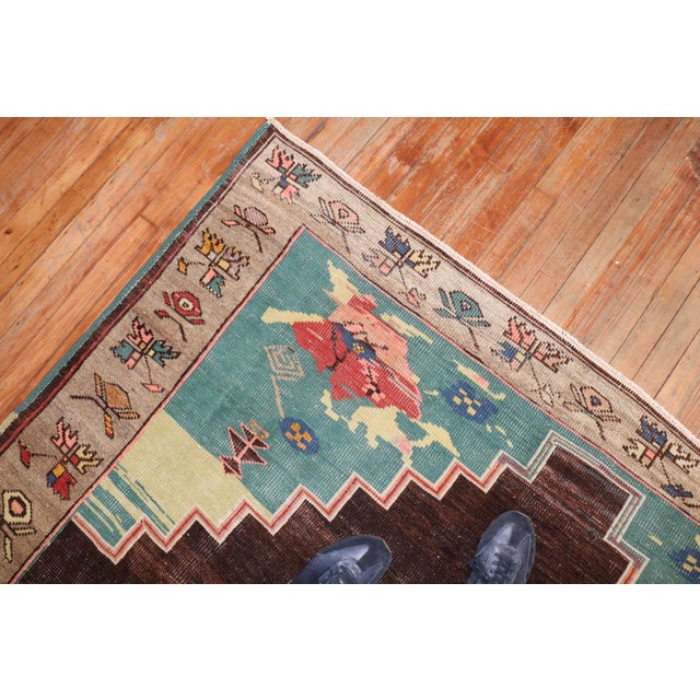 Mid 20th Century Vintage Turkish Kars Intermediate Rug - 6'9" x 9'2" For Sale - Image 5 of 7