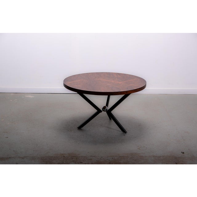 Black Round Pallisander Coffee Table, 1968 For Sale - Image 8 of 8