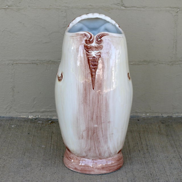 Mid-Century Modern Vintage 1970s Italian Hand-Painted Ceramic Owl Umbrella Stand - Model 1479 For Sale - Image 3 of 16