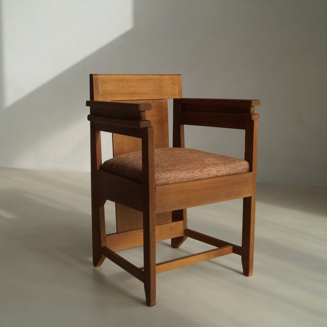 Brown Vintage Art Deco Dutch Hague School Armchair, 1920s For Sale - Image 8 of 17