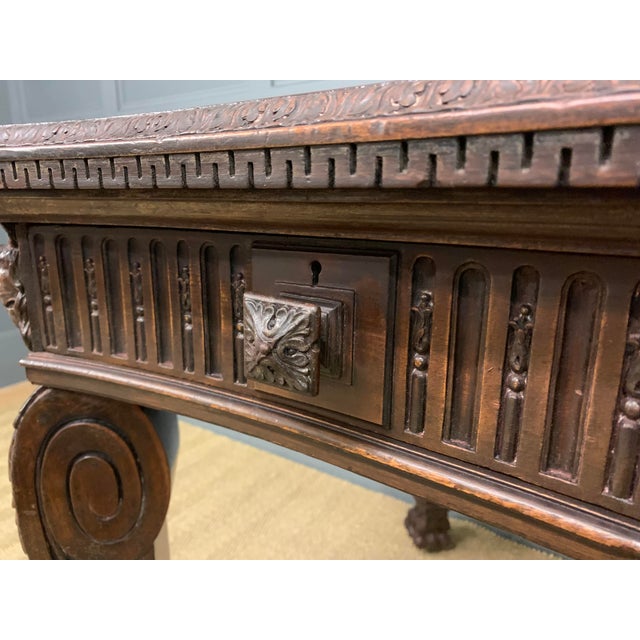 Chippendale Style Writing Table in Carved Mahogany, 1900 For Sale - Image 15 of 18