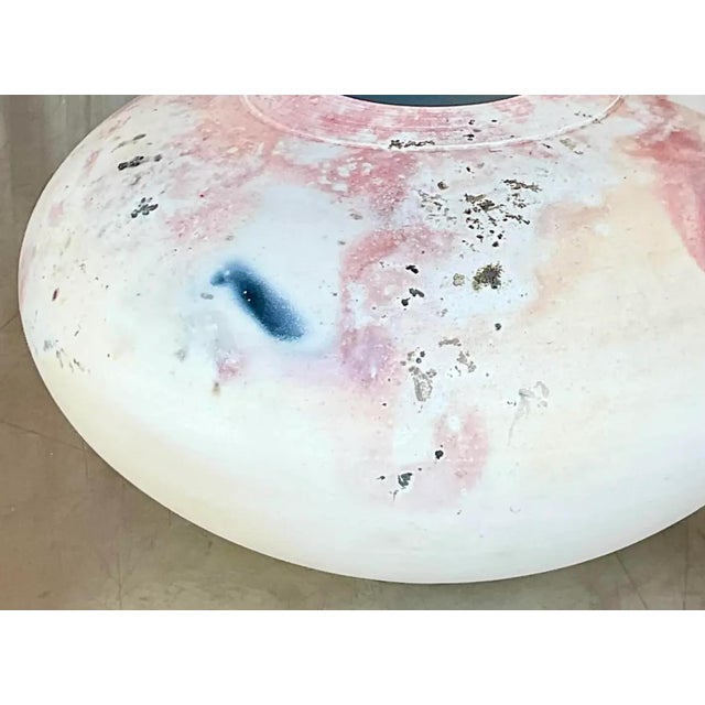 Vintage Boho Raku Fired Studio Pottery Vase For Sale - Image 12 of 12