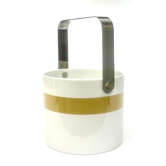 Mid-Century Modern 1980s White Ceramic Ice Bucket by Bob Van Allen for Mikasa For Sale - Image 3 of 8