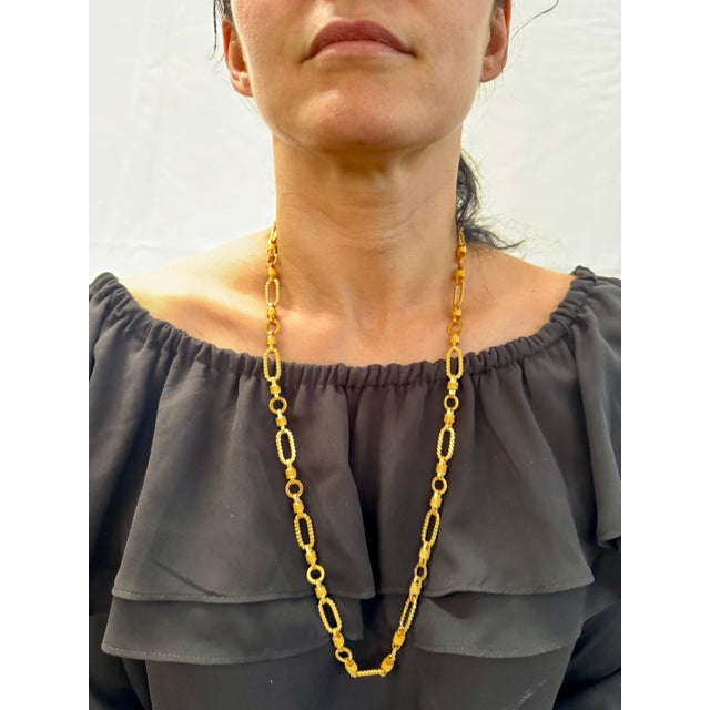 Vintage 18Karat solid Yellow Gold 60 Gm, Link Chain, 9.8 mm Necklace, 30 " Long For Sale - Image 13 of 18