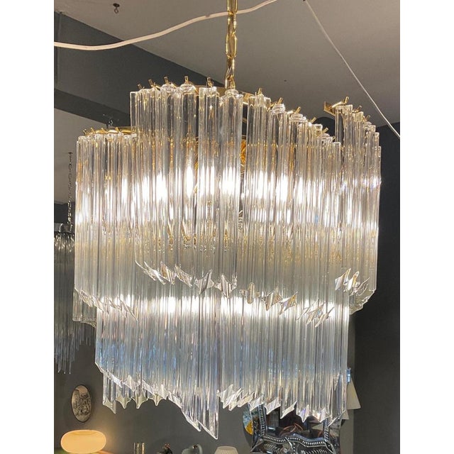 Chandelier in Murano Glass in the style of Venini, 1985 For Sale - Image 9 of 17
