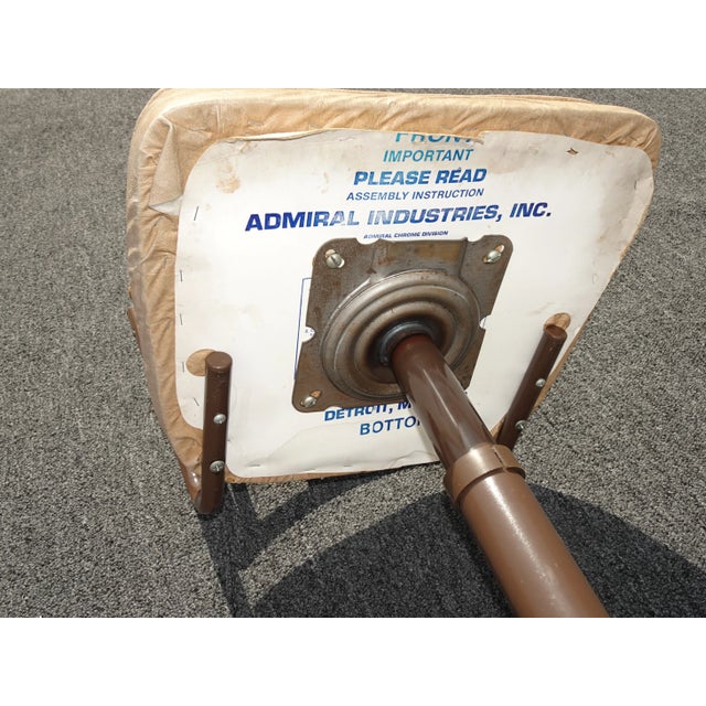 Vintage Mid Century Modern Bamboo & Metal Swivel Barstools Bar Stools - a Pair For Sale - Image 11 of 12