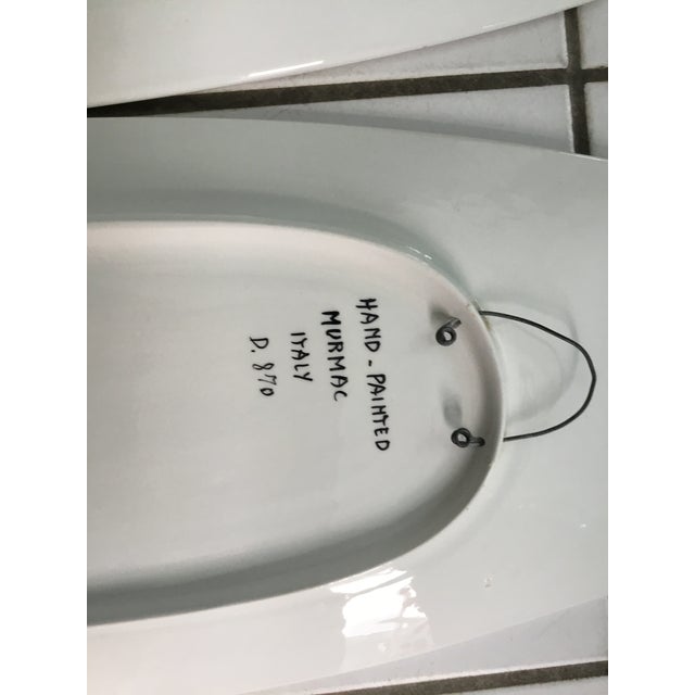 Set of 3 1960s Italian Hand Painted Wall Plaques For Sale - Image 10 of 13