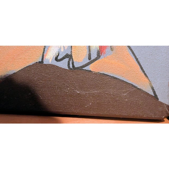 1990s Acrylic Painting With India Ink on Stretched Canvas by Brazilian Artist Fernando Duarte Modern Art For Sale - Image 11 of 11