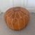 Vintage Light Tan Coloured Leather Pouf For Sale - Image 9 of 9