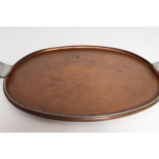 Large Mexican Arts and Crafts Copper and Silver-Plate Serving Tray by Tane For Sale - Image 9 of 18