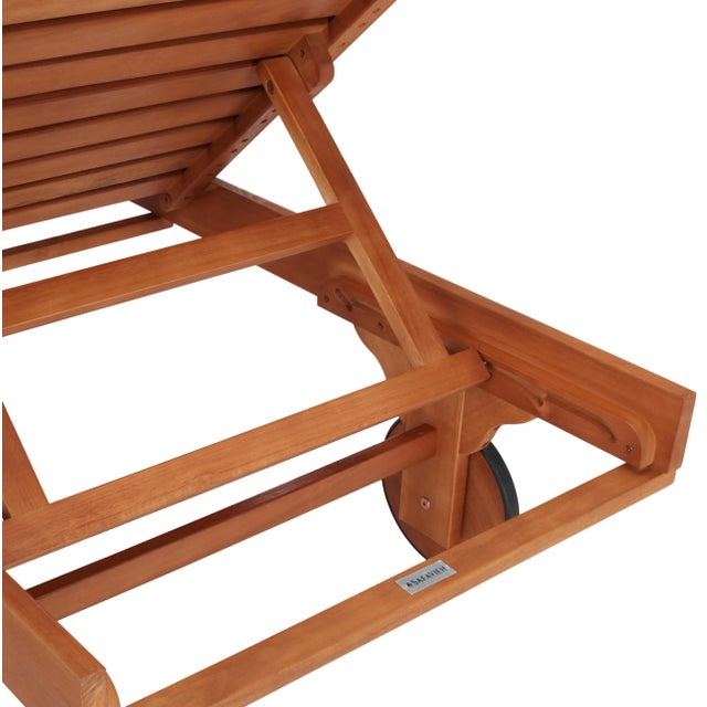 Brown Newport Lounge Chair with Side Table - Natural/Navy with Contrast Piping For Sale - Image 8 of 12