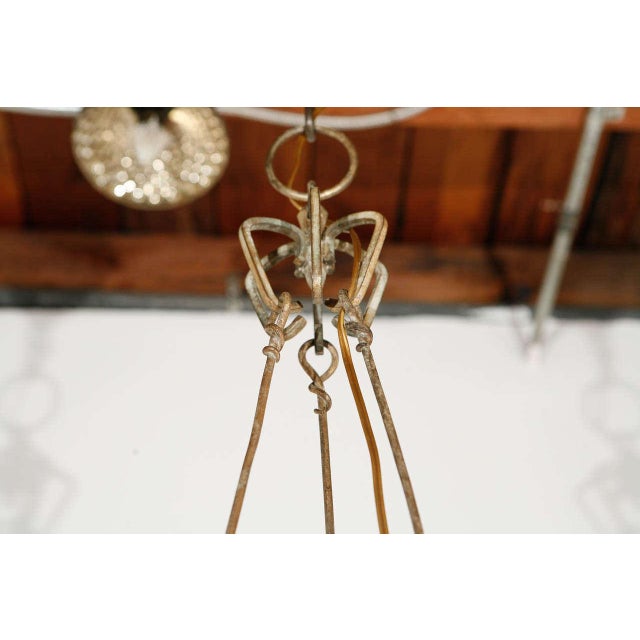 Brass Spanish Revival Brass Pendant With Red & Blue Enamel Detailing For Sale - Image 8 of 10