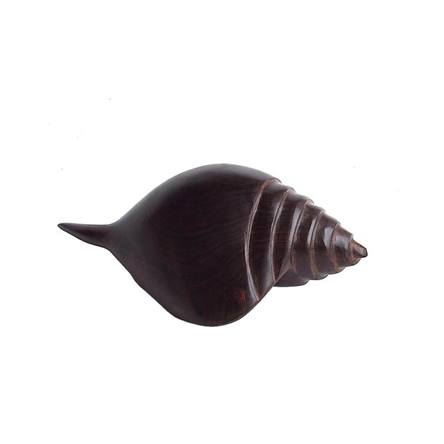 Vintage Hand Carved Ironwood Conch Shell For Sale - Image 15 of 17
