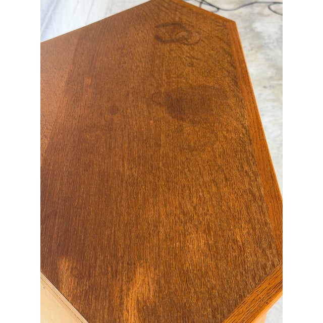 Oak Corner Storage Cabinet With Glass Doors Danish Mid-Century Modern 1960s For Sale - Image 10 of 12