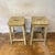 Pair of wooden vintage lab stools Approximate measurements: Height: 55/56cm Width: 34cm Depth: 34cm Seat: 30cm x 30cm.
