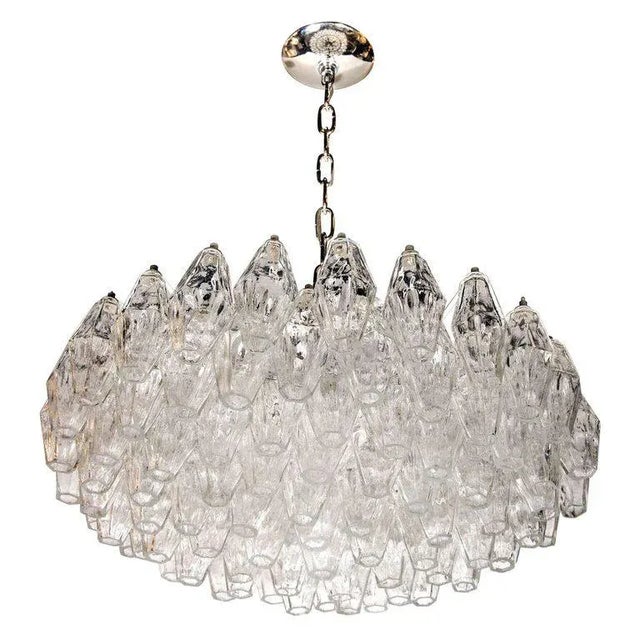 Transparent Modernist Handblown Translucent Murano Glass Polyhedral Chandelier For Sale - Image 8 of 8