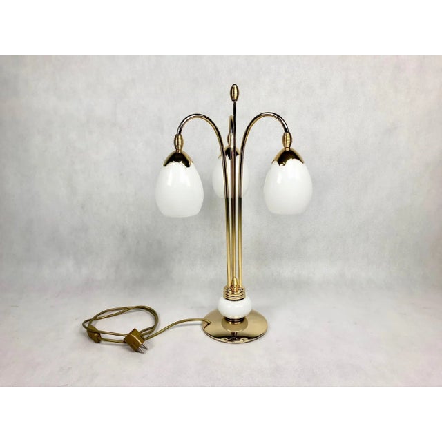 Three Lights Table Lamp in Brass from Bankamp Leuchten, 1970s For Sale - Image 3 of 13