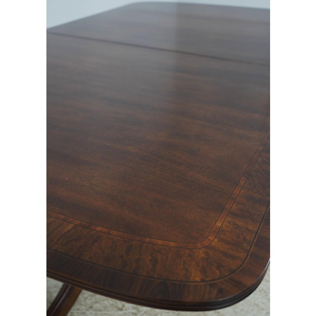 Henredon Georgian Walnut Double Pedestal Dining Table W. 3 Leaves For Sale - Image 15 of 18