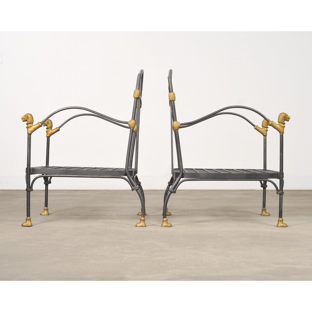 Pair of Bronze Lion's Head Lounge Chairs After Diego Giacometti For Sale - Image 9 of 18