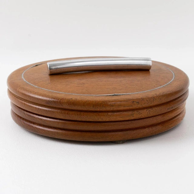 Art Deco Carved Wooden Box with Metal Accent, France 1930s For Sale In Atlanta - Image 6 of 8