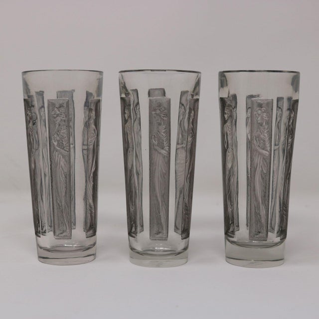 1910s Art Nouveau Rene Lalique Glass Shot Glasses Set of 6 Boxed For Sale - Image 9 of 18
