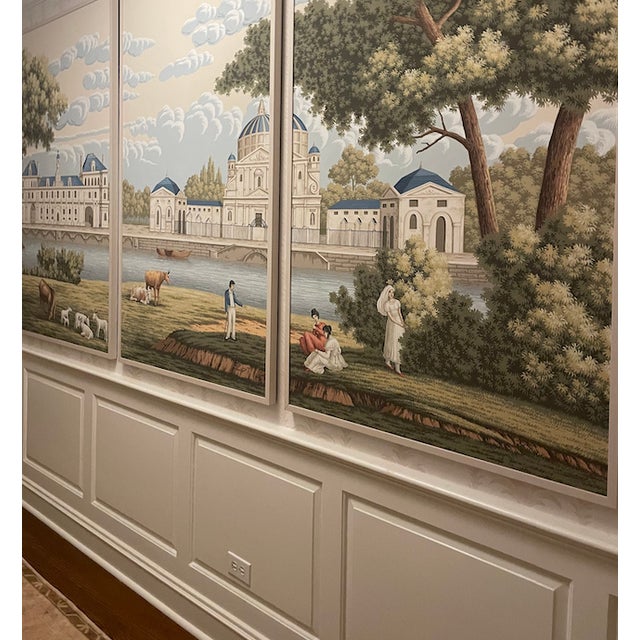 Wallpaper panel size: 36" *96"/ panel * 5 panels Material: paper Handicrafts: hand-painting This design have 20 panels...