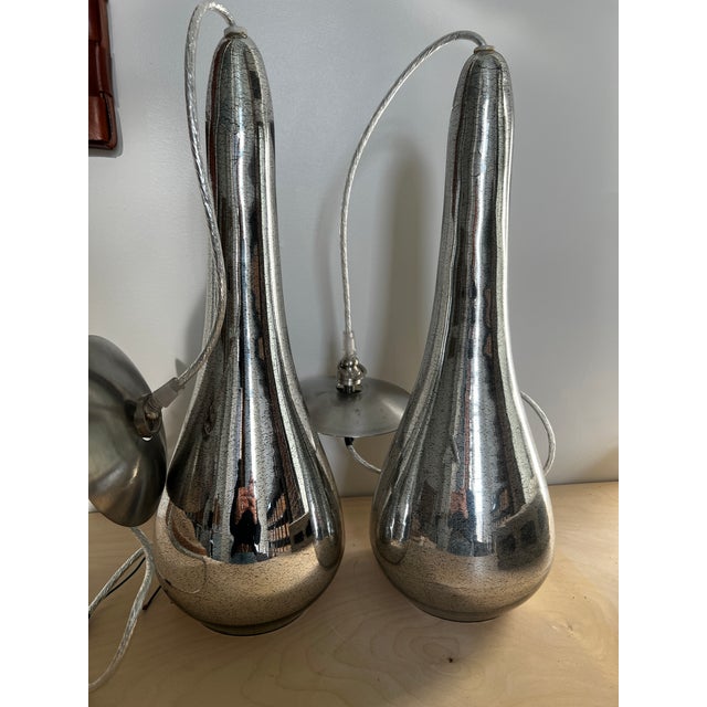 Glass Pair of Antiqued Mirror Pendants by Arteriors For Sale - Image 7 of 7