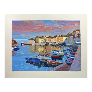 Howard Behrens Sunset at Le Palais Serigraph on Paper Fine Art 1995