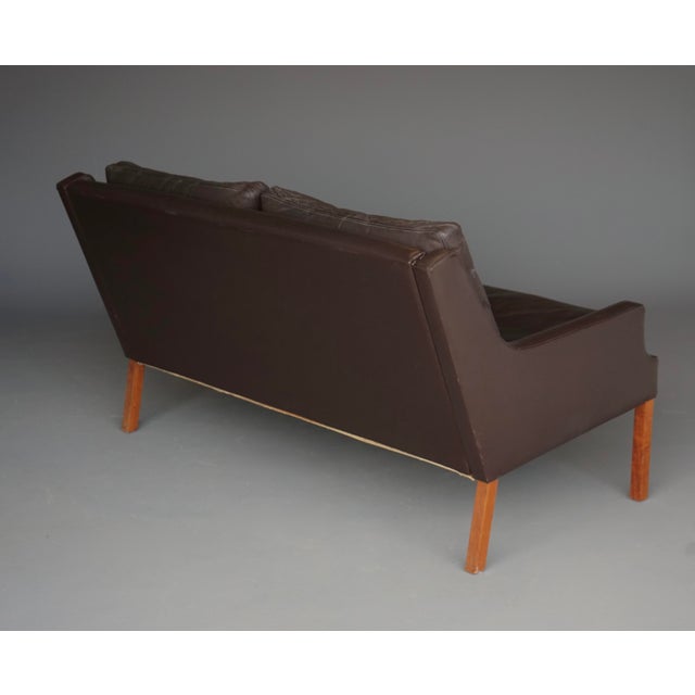 Brown Danish Two-Seater Sofa in Brown Leather by Georg Thams for Vejen Polstermøbelfabrik, 1960s For Sale - Image 8 of 12