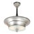 1930s Art Deco Brushed Aluminum & Frosted Glass Chandelier With Fluted Detailing For Sale