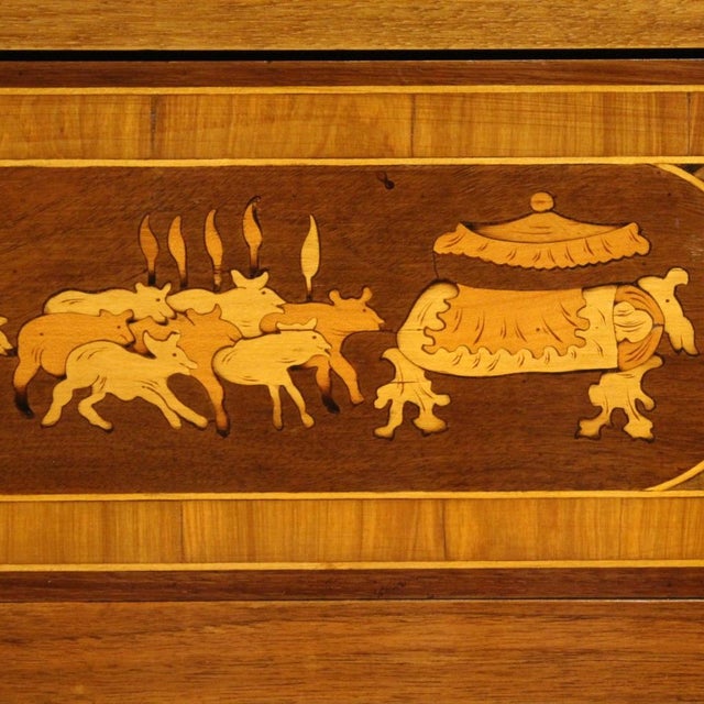 Wood Louis XIV Style Italian Inlaid Commode, 1950s For Sale - Image 7 of 13