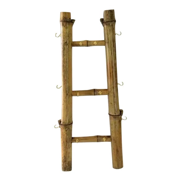 Vintage Boho Bamboo Ladder Jewelry Display For Sale