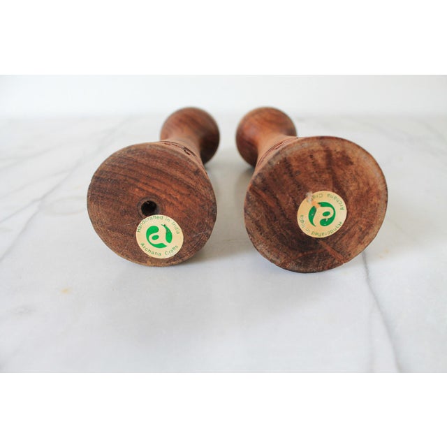 Pair of Hand Carved Wood Candle Holders For Sale - Image 10 of 10